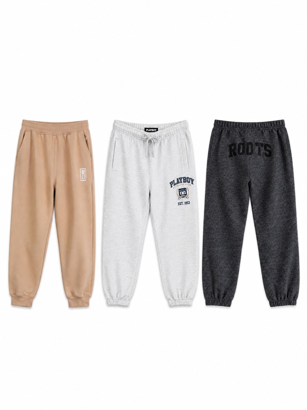 3 Piece Jogger Sweatpants Bundle – N4E1 Playboy & Roots – Size Large EUC to Fair